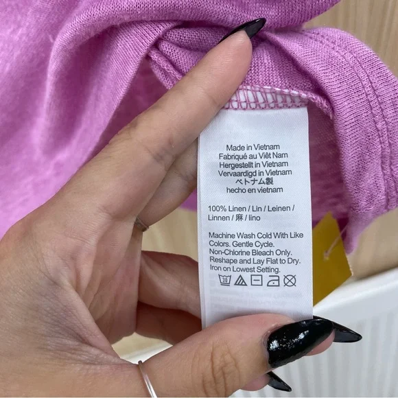 J. Crew pink linen top size xl NEW - Picture 3 of 4
